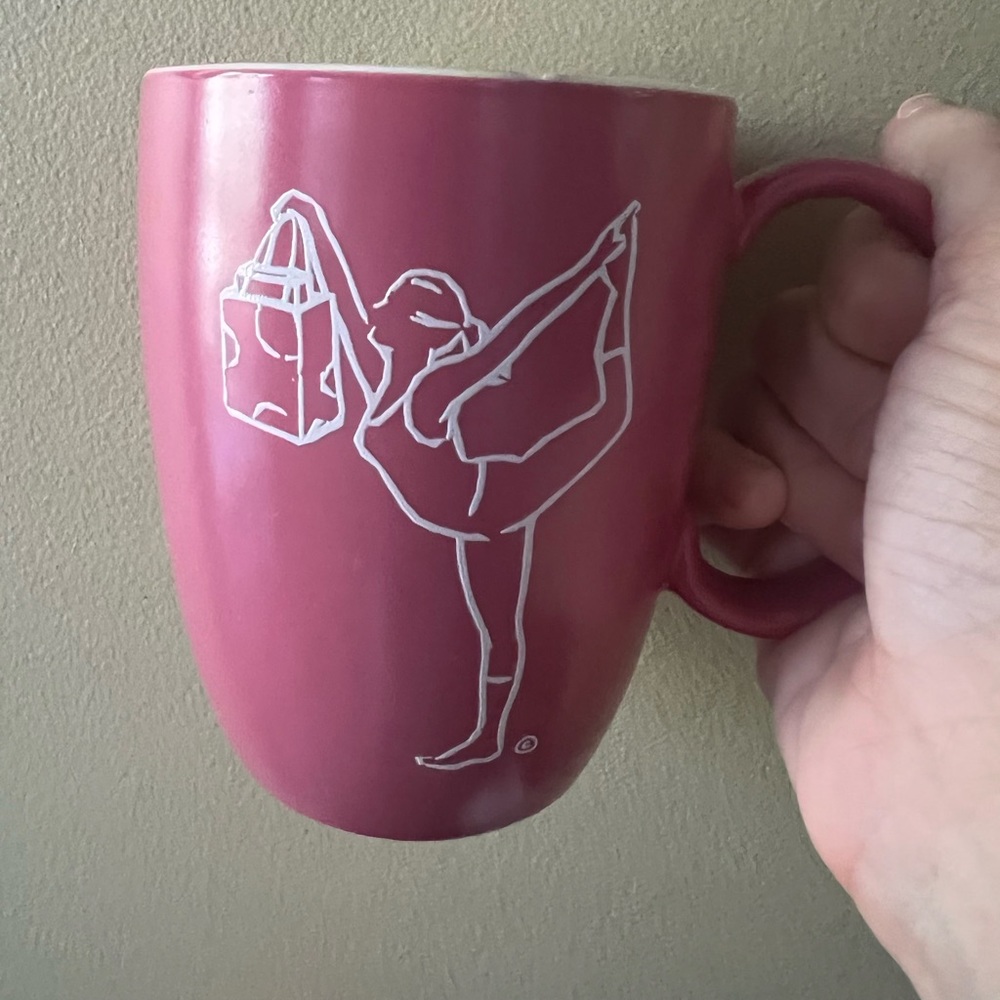 Light pink yoga pose coffee mug